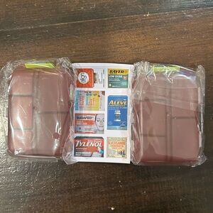 Brown Plastic Storage Containers Pill storage with labels